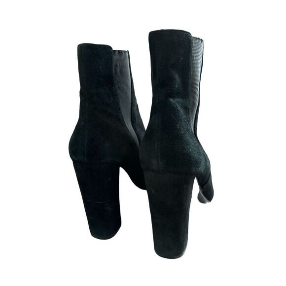 Steve Madden Effect suede leather slip on heeled boots sz 9 women’s biker edgy c - Picture 4 of 8